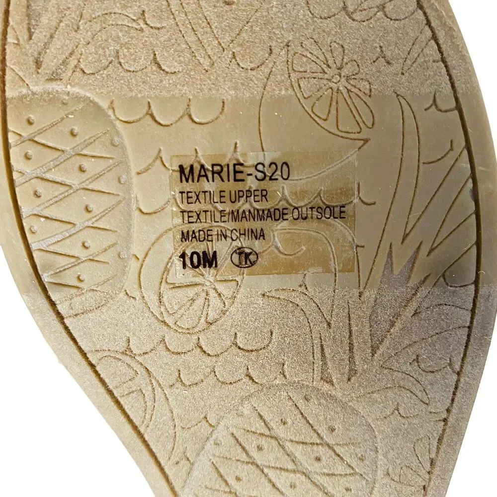 Altar’d State Marie Taupe Faux Suede Espadrille Platform Wedge Sandals Sz 10 NWT